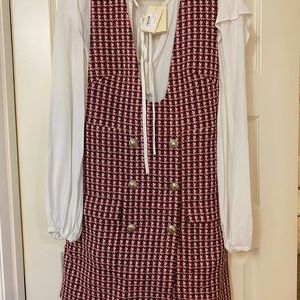 NWT Maje Tweed Dress w/ removable blouse
